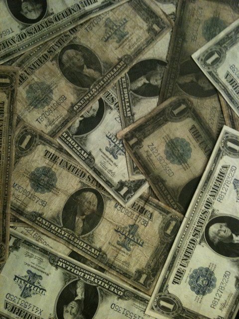 1923 One Dollar $1 Note Silver Certificates GVF Bill Blue Seal US Large Size