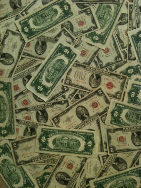 Two Dollar $2 Note Red Seal Bill VG XF Small Size Paper Currency
