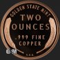 1 US Coin .999 Pure Copper BU Round LINCOLN WHEAT CENT GSM 2 oz