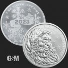 Merry Christmas Santa Claus 2023 1 Oz .999 Silver BU Round IN A CAPSULE 1 US Coin