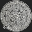 BU 1 US Coin 2 oz .999 Silver Aztec Calendar Stone Eagle Warrior Emperor of Tenochtitlan