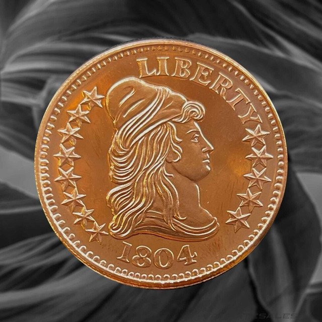BU 1 US Coin DRAPED BUST 1804 ROUND 1 Oz .999 Pure Fine Copper