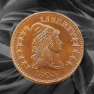 BU 1 US Coin DRAPED BUST 1804 ROUND 1 Oz .999 Pure Fine Copper