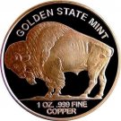 Buffalo Round Copper 1 Oz .999 Pure Copper BU GSM 1 US Coin