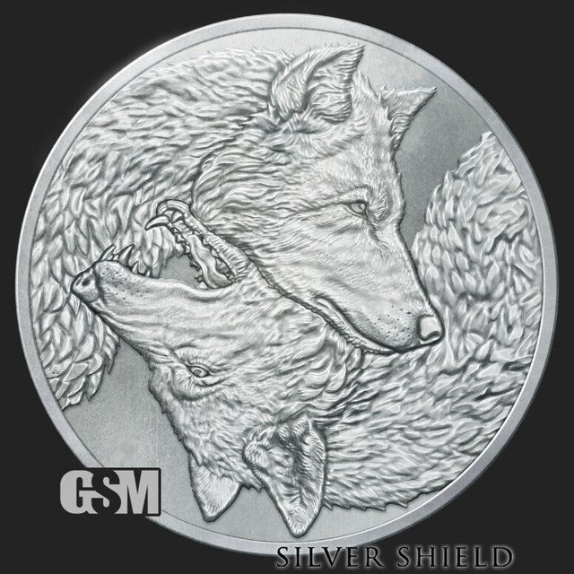 2023 1 oz .999 Silver Shield Two Wolves Eternal Wisdom BU Yin Yang 1 US Coin