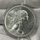 1 US Coin 1 oz .999 Fine JUSTICE 2023 Round Silver Shield BU IN A CAPSULE