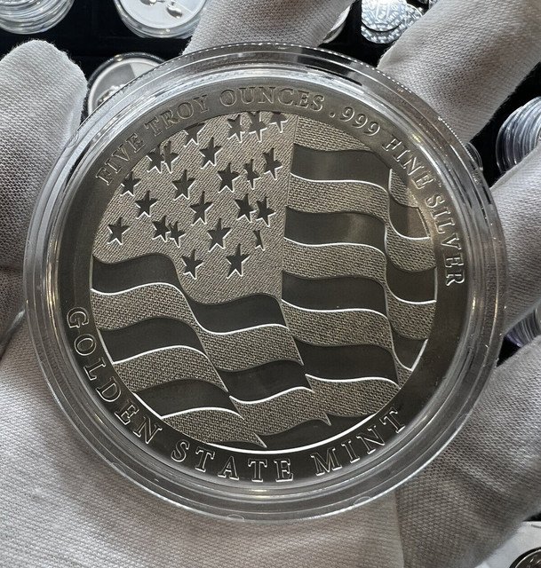 5 oz Silver Double Eagle Round Strength Pride Freedom In Capsule Pouch 1 US Coin