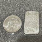 MIX LOT OF 2 US Coins 1 oz Double Eagle IN GOD WE TRUST AZTEC BAR bullion .999 silver
