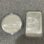 MIX LOT OF 2 US Coins 1 oz Double Eagle IN GOD WE TRUST AZTEC BAR bullion .999 silver