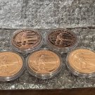 Lot 5 US Coins 1oz .999 Copper Rounds 2nd Amendment Constitutional Right to Bear Arms