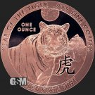 1 Oz .999 Pure Fine YEAR OF THE TIGER ROUND Copper BU GSM 1 US Coin
