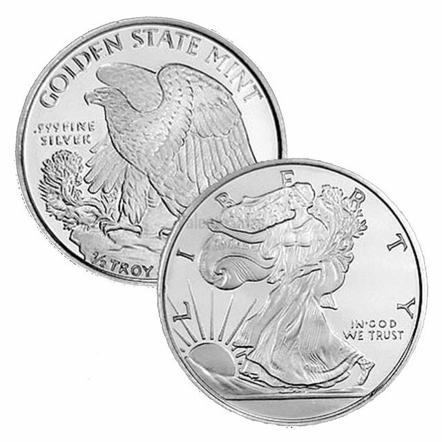 1/2 oz silver Walking Liberty Round 1 US Coin