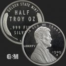 1/2 oz GSM .999 Fine Silver Round Lincoln Wheat Fractional 1 US Coin