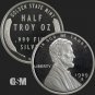 1/2 oz GSM .999 Fine Silver Round Lincoln Wheat Fractional 1 US Coin