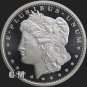 New 2 oz .999 Fine Silver Round Morgan Design BU 1 US Coin