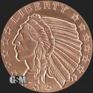 1 US Coin INCUSE INDIAN ROUND 1 Oz .999 Pure Fine Copper BU GSM