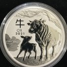 1 US Coin 2021 Australian Year of the OX Lunar $1 .9999 ultra fine silver in capsule