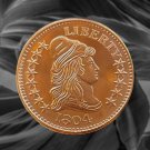 LOT OF 20 US Coins 1 OZ DRAPED BUST 1804 FINE COPPER BULLION ROUND