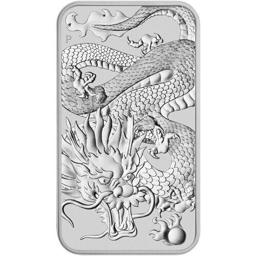 1 US Coin 2022 Australia DRAGON rectangular .9999 ultra fine silver Perth Mint