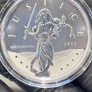 1 US Coin 2022 Gibraltar Lady Justice 1 oz Silver EnCapsulated and pouch