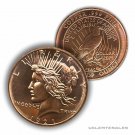 1 oz .999 Fine Copper Peace Dollar Design IN A CAPSULE 1 US Coin
