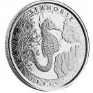 2021 Samoa Seahorse by Scottsdale 1 oz .999 Fine Silver BU encapsulated 1 US Coin