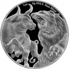 2022 Tokelau 1 oz .999 Fine Silver Bull and Bear 1 US Coin Gem Bu Wallstreet