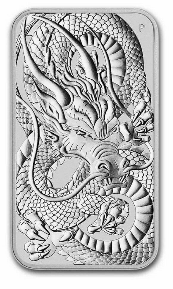 2021 Australian Rectangular Dragon 1 oz Silver BU 1 US Coin Limited 250000 Worldwide
