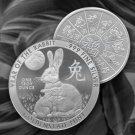 NEW 1 US Coin 2023 1 oz 999 Fine Silver Round Year of the RABBIT calendar IN A CAPSULE