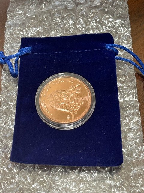 1 US Coin Dont Mess With Me 1 oz Copper Round BU Alligator IN A CAPSULE GIFT POUCH USA
