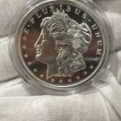 LOT OF 2 US Coins Morgan Silver Dollar Round 1oz Troy .999 Silver Fine Solid IN CAPSULES