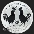 GSM 2017 Year of the Rooster Uncirculated USA 1oz Troy .999 Fine Silver 1 US Coin