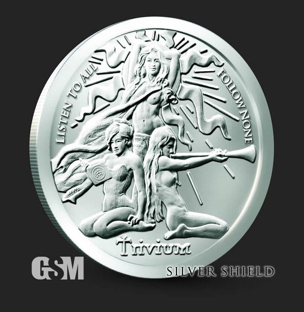 2022 1 oz .999 Fine Silver Shield Round Trivium Girls IN A CAP 1 US Coin