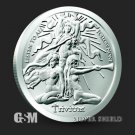 2022 1 oz .999 Fine Silver Shield Round Trivium Girls IN A CAP 1 US Coin