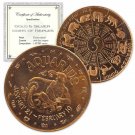 1 US Coin 1 oz Copper Round Aquarius in a capsule gift bag