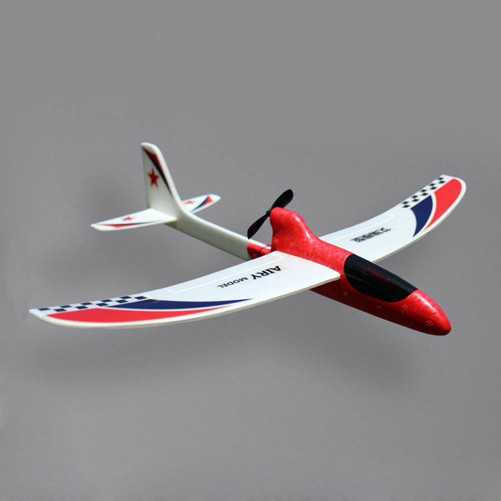 DIY Glider Drone Capacitor Hand Throwing Electric red Plane Foam RC Toys for Children
