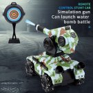 NEW green RC tank 2.4G 4WD drift horizontal movement 360 rotating can fire water bombs