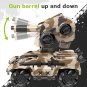 NEW yellow RC tank 2.4G 4WD drift horizontal movement 360 rotating can fire water bombs
