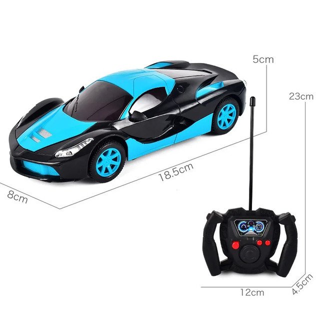 RC blue Car Remote control LED Light Racing Electric Kids Boys Toys 2019