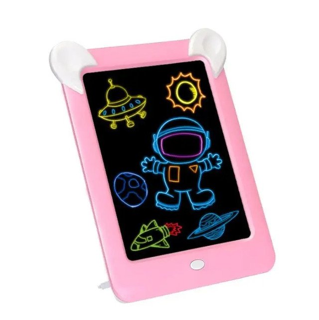 Pink Handwriting 3D Magic Drawing Pad LED Writing Luminous Board Brain Development Toy