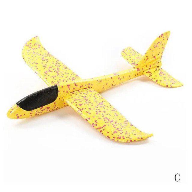 Hand Throw Foam yellow Plane 48CM Toys Outdoor Launch Glider Fly Toys Puzzle Model Jouet