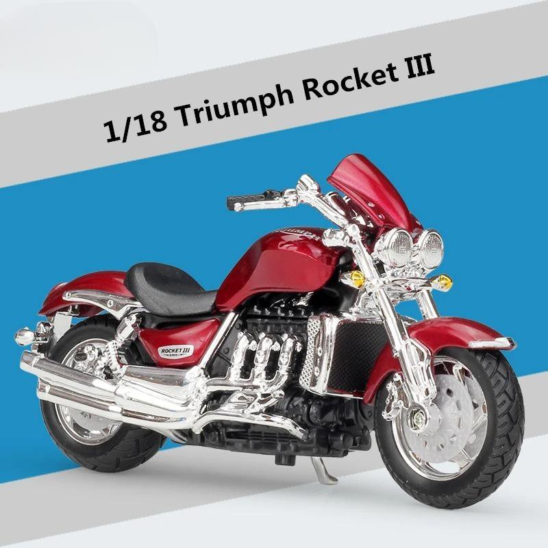 Toy Simulation 1:18 Triumph Rocket III Motorcycle Model Diecast Metal with foam box