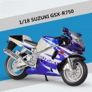Sports Motorcycle Model Simulation 1:18 SUZUKI GSX R750 Diecasts Metal Toys With foam box