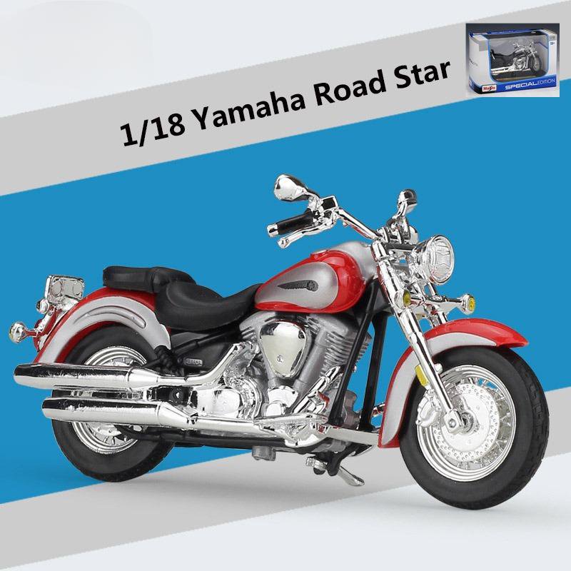 Simulation 1:18 Yamaha Road Star Motorcycle Model Diecast Metal Toy Race With retail box