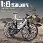 Model Diecast Metal 1:8 Alloy Bicycle white Simulation Finger Mountain Racing Toy