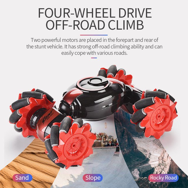 Remote Control Car red 2BA Vehicle Gesture Sensor Watch Twisting RC climbing Car Toy