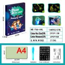 Magic Drawing Board Daw With Sketchpad Board Fluorescent Pen English A4 Light Up Play Toys