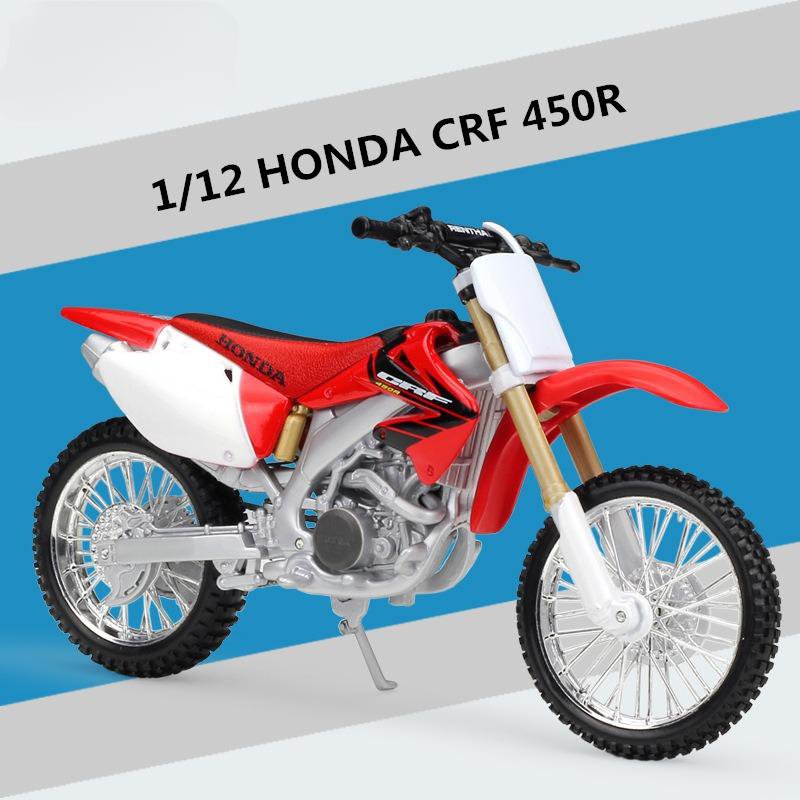 1:12 HONDA CRF 450R Simulation Cross country Motorcycle Model Metal With foam box