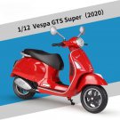 Simulation 1:12 Vespa red GTS Super 2020 Alloy Leisure Motorcycle Model Classic Metal