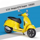 Simulation 1:12 Vespa yellow GTS Super 2020 Alloy Leisure Motorcycle Model Classic Metal